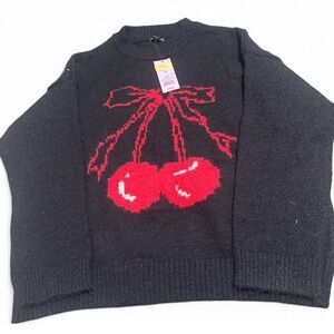 Wild Fable Black and red cherry sweater #loungewear Size M
